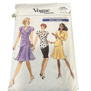 Vogue Patterns 7248 Misses Top & Skirt Sewing Pattern Sizes 6-8-10 Easy-Facile
